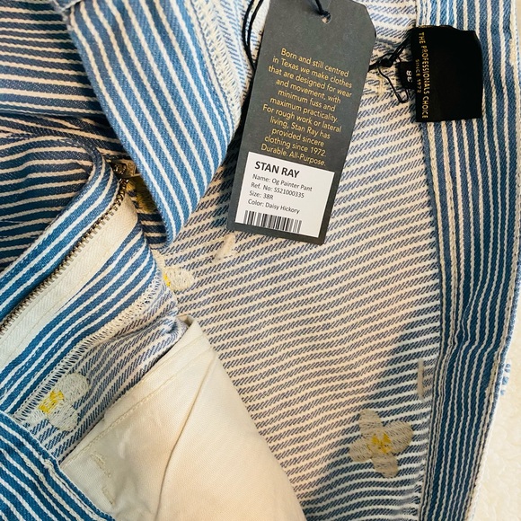 🌼🤍NWT STAN RAY Mens Daisy embroidered Hickory Painter Pants 38X32 SOLDOUT!🤍🌼 - Picture 9 of 11